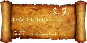Král Filotea névjegykártya